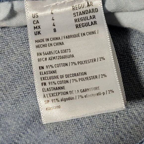 American Eagle Hi Rise Jegging Stretch Jeans Womens Size 4 Distressed Denim - Picture 7 of 7